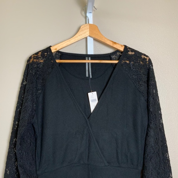 Anthropologie Lace-Sleeve Sweater Top - Picture 9 of 16